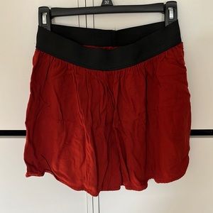 No name burnt orange skater skirt with elastic waist band